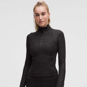 Lululemon Define Cropped Jacket Sz 10 Black Leopard